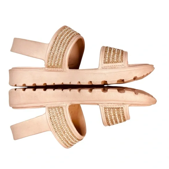 Skechers Foamies Footsteps Blush Sandal Sz 8 “How Extra” Pearl Sparkle Luxe Foam - Picture 7 of 13